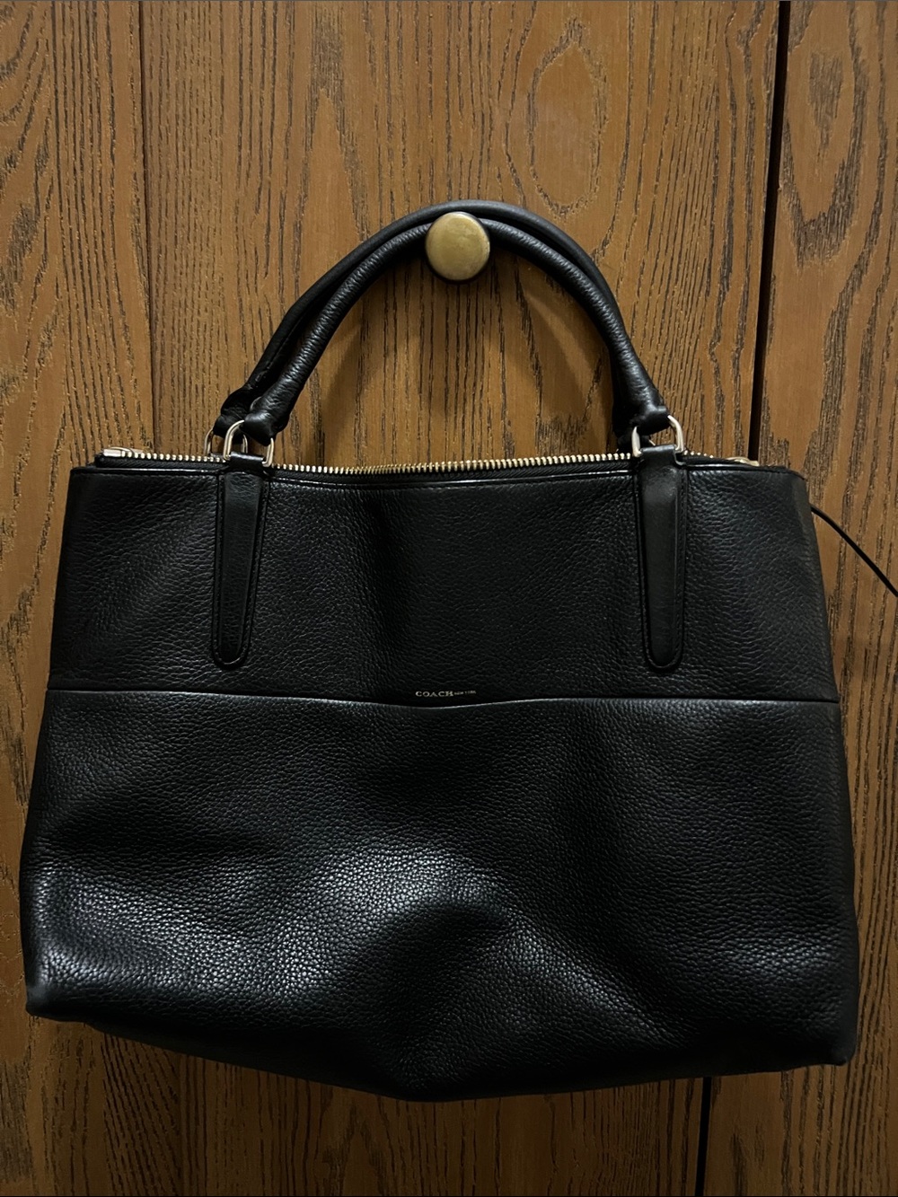 Coach Black Leather Structured Tote